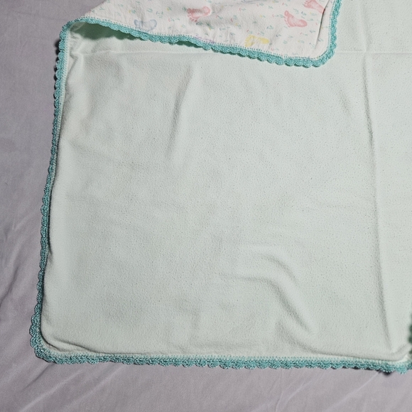 New* handmade baby feet and turquo one of a kind baby blanket approx. 32" by 34" - Picture 9 of 12